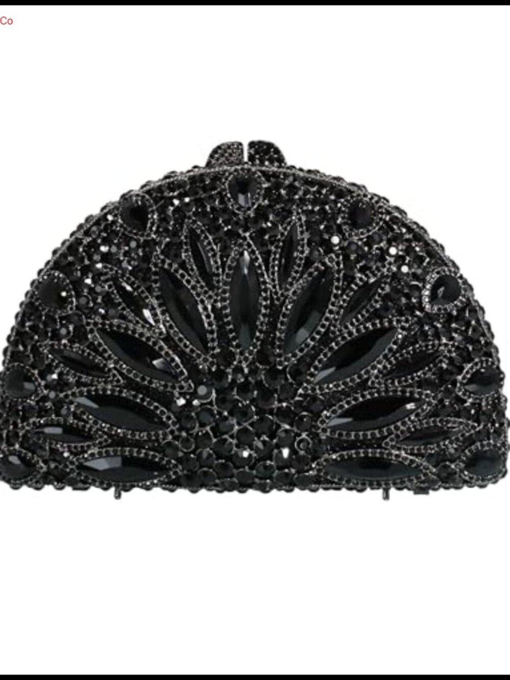 Rhinestone Floral Evening Clutch Faux PU Leather Wedding Purse